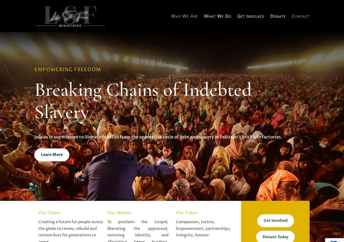 Life Set Free Ministries non-profit website designed by Ravalak Web Solutions in Airdrie