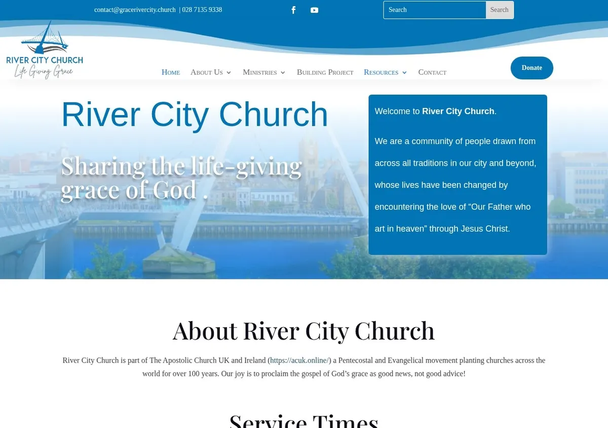 River City Church website designed by Ravalak Web Solutions in Airdrie