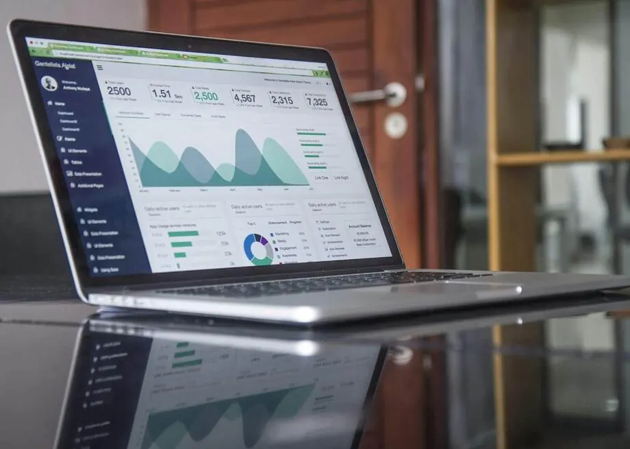 Airdrie web design and SEO analytics dashboard on a laptop