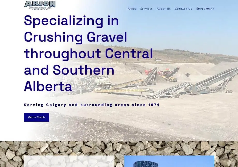 Arjon Rock Crushing and Gravel website designed by Ravalak Web Solutions