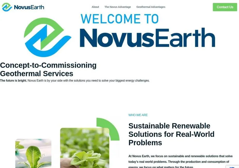Novus Earth website designed by Ravalak Web Solutions