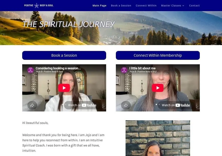 Positive Body and Soul website designed by Ravalak Web Solutions