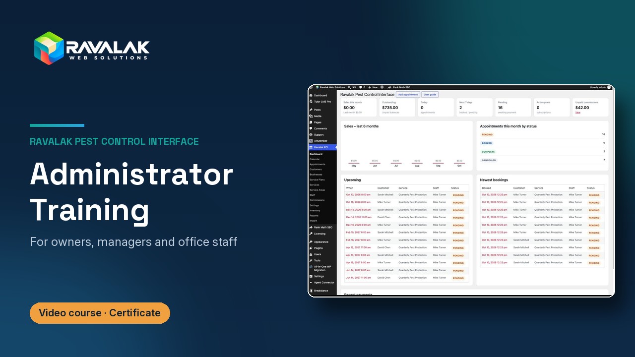 Ravalak Pest Control Interface Manager Training